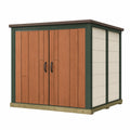 Cobertizo Exterior de Metal y Madera Marrón/Verde 2x1.8x2m