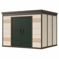 Caseta de Almacenamiento Exterior Metálica Verde/Beige 2m x 1.5m x 2m