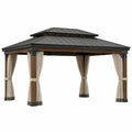 Pérgola de Aluminio y Acero con Cortinas de Poliéster