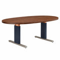 Mesa de comedor ovalada de madera y metal 200x100 cm