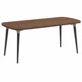 Mesa de madera de nogal con patas de metal 180x90x75 cm Marrón/Negro