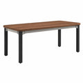 Mesa de comedor de madera y metal 180x75 cm Marrón y Negro