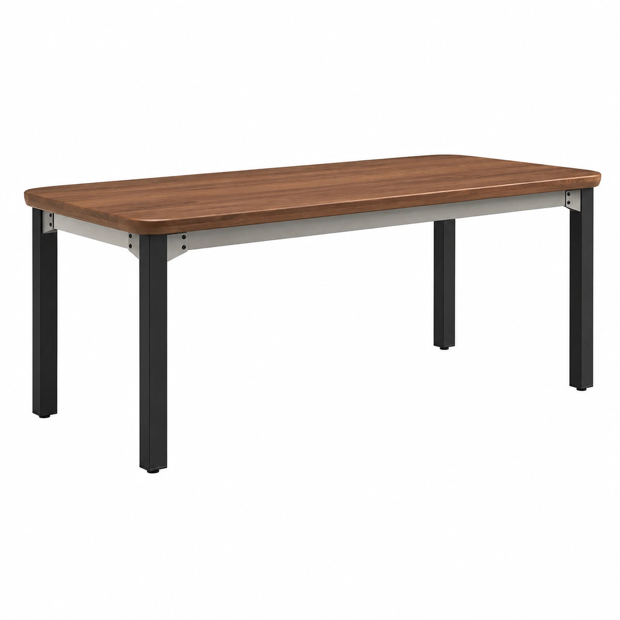 Mesa de comedor de madera y metal 180x75 cm Marrón y Negro