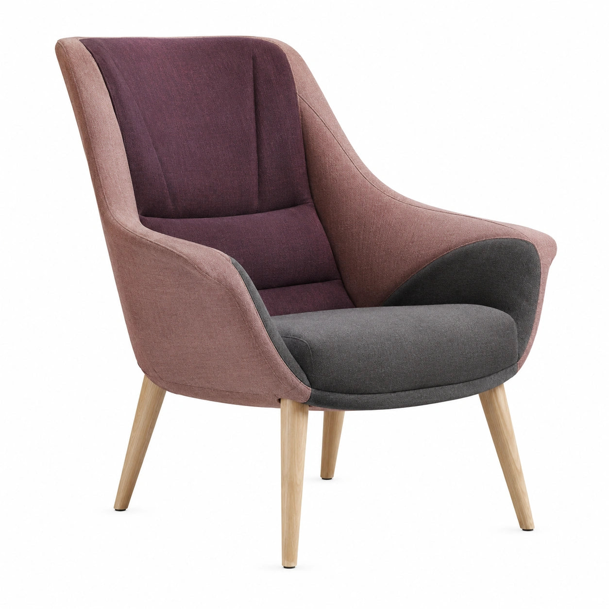 Sillón de tela con patas de madera
