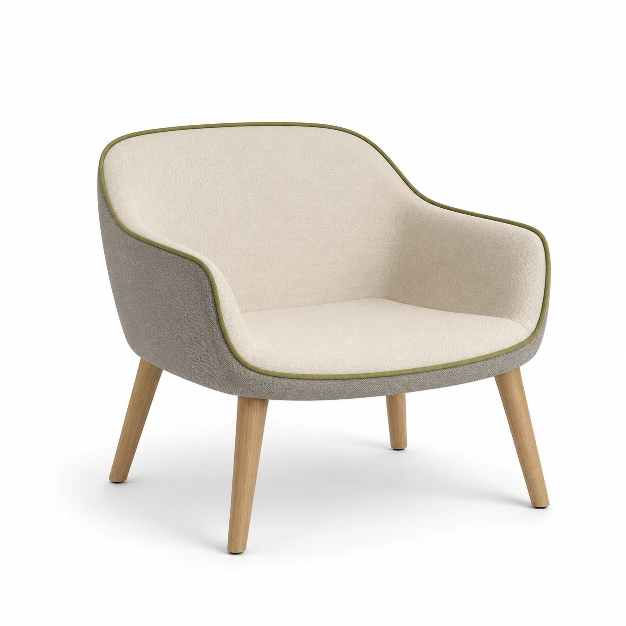 Sillón de Madera y Tela Sintética Beige/Gris 76x85x75 cm