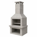 Barbacoa de Piedra Gris con Chimenea para Exterior