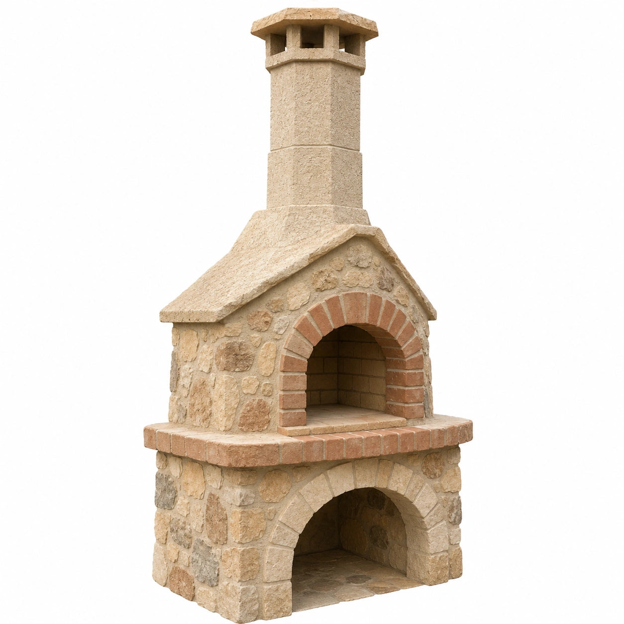 Barbacoa de piedra con ladrillos para exterior 180 cm
