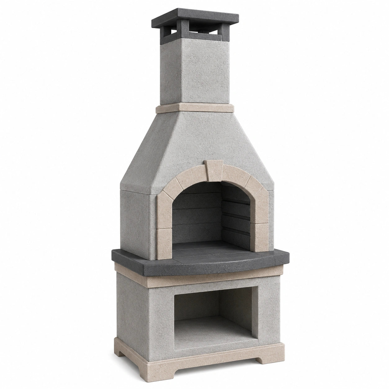 Barbacoa de Cemento para Exterior 120x80x240 cm Gris/Beige