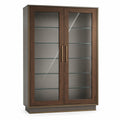 Vitrina de madera con puertas de vidrio templado