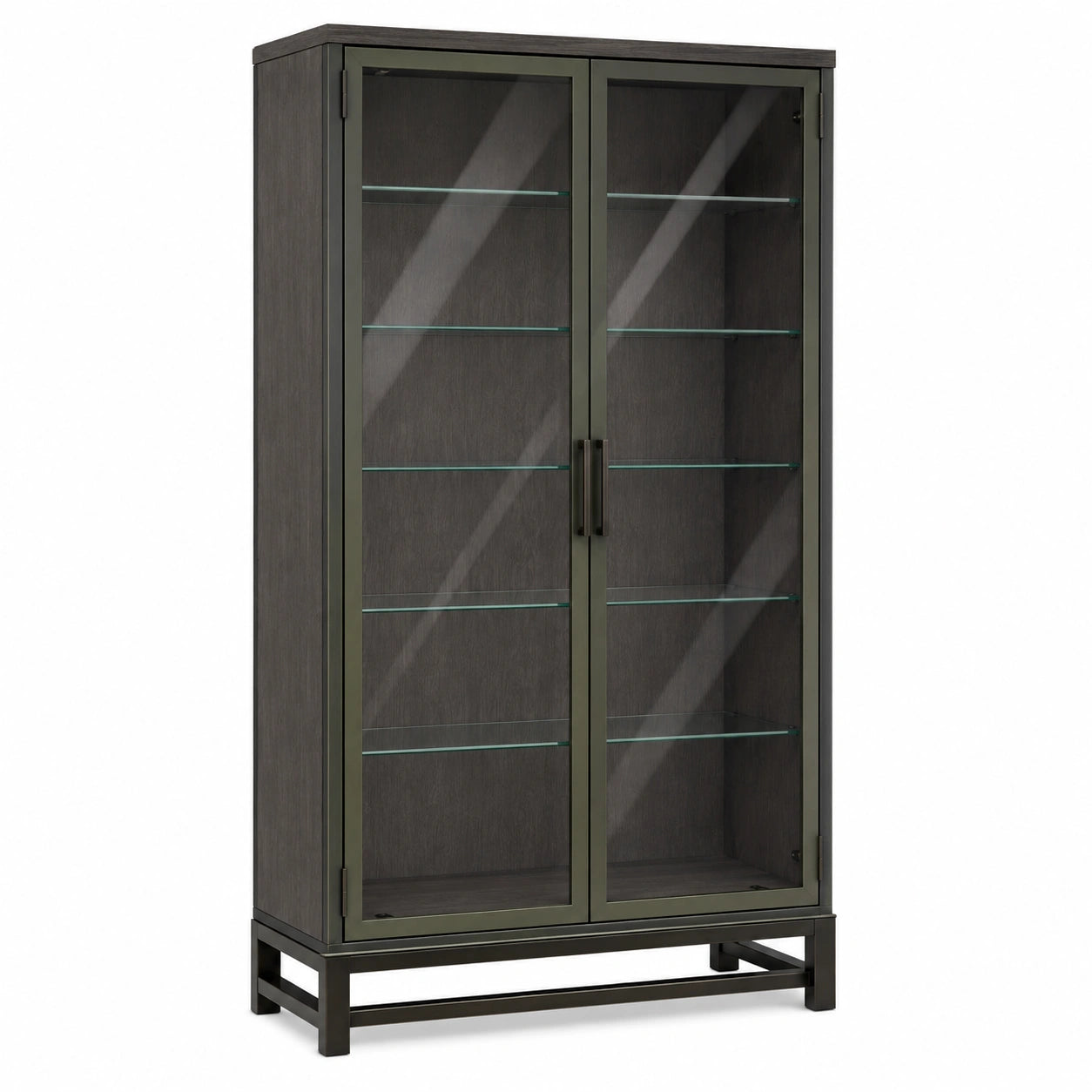 Vitrina de Madera y Vidrio Negro/Gris