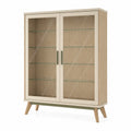 Vitrina de Madera y Vidrio Templado Beige 180x120x40 cm