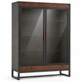 Vitrina de Metal con Vidrio Templado y Detalles de Madera