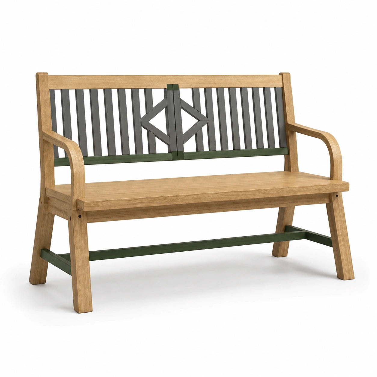Banco de madera y metal para exterior 120x60x80 cm