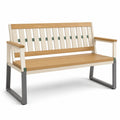Banco de Madera y Metal 120 cm Beige/Madera Natural