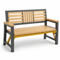 Banco de madera y metal para exterior 120x60x90 cm