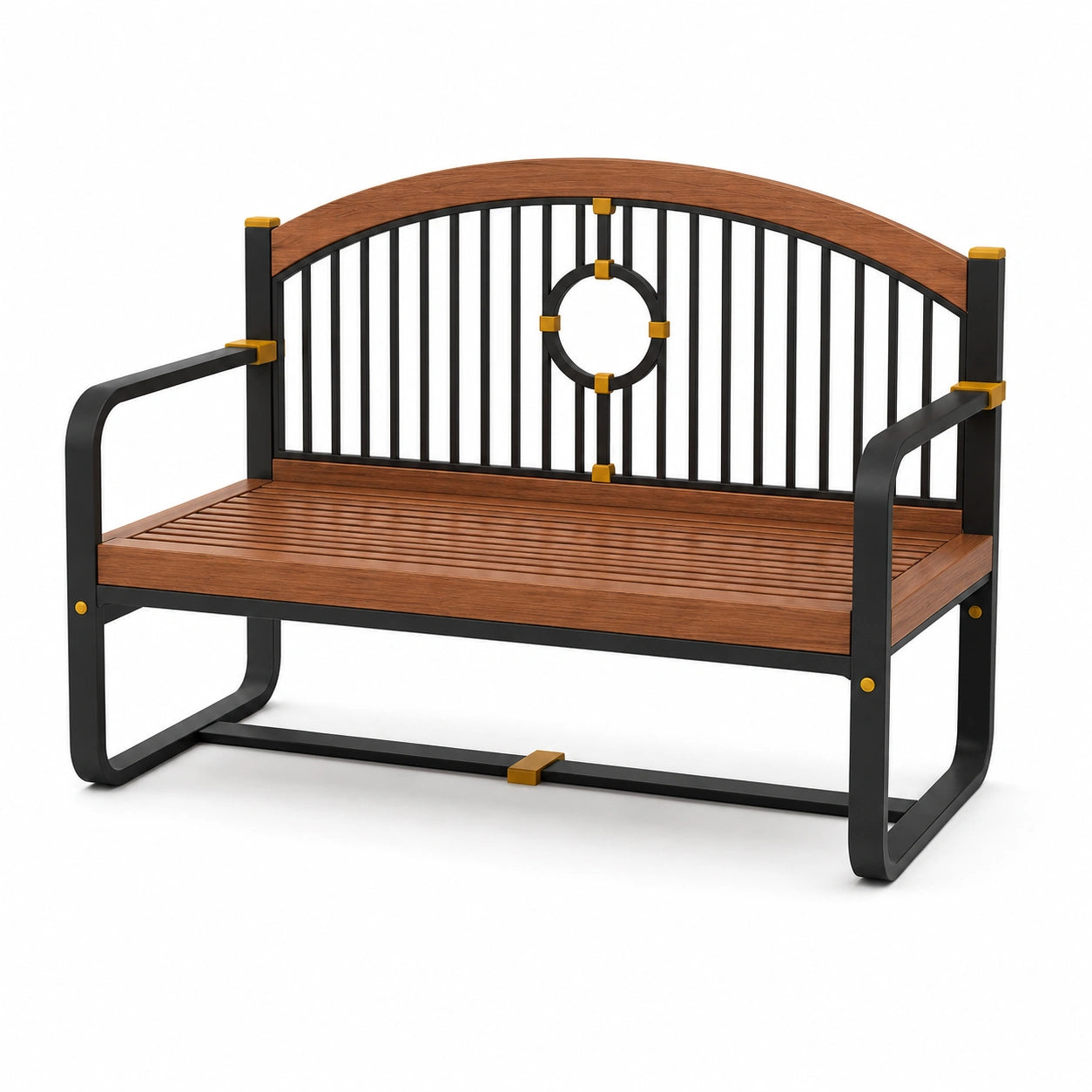Banco de Jardín de Acero y Madera de Acacia 120 cm