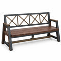Banco de madera y metal para exteriores 160 cm