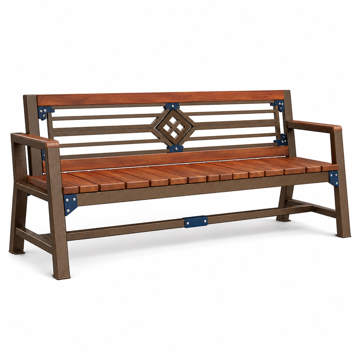 Banco de Jardín de Acacia y Metal Marrón 150cm