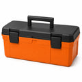 Caja de herramientas de plástico naranja y negro 50 cm