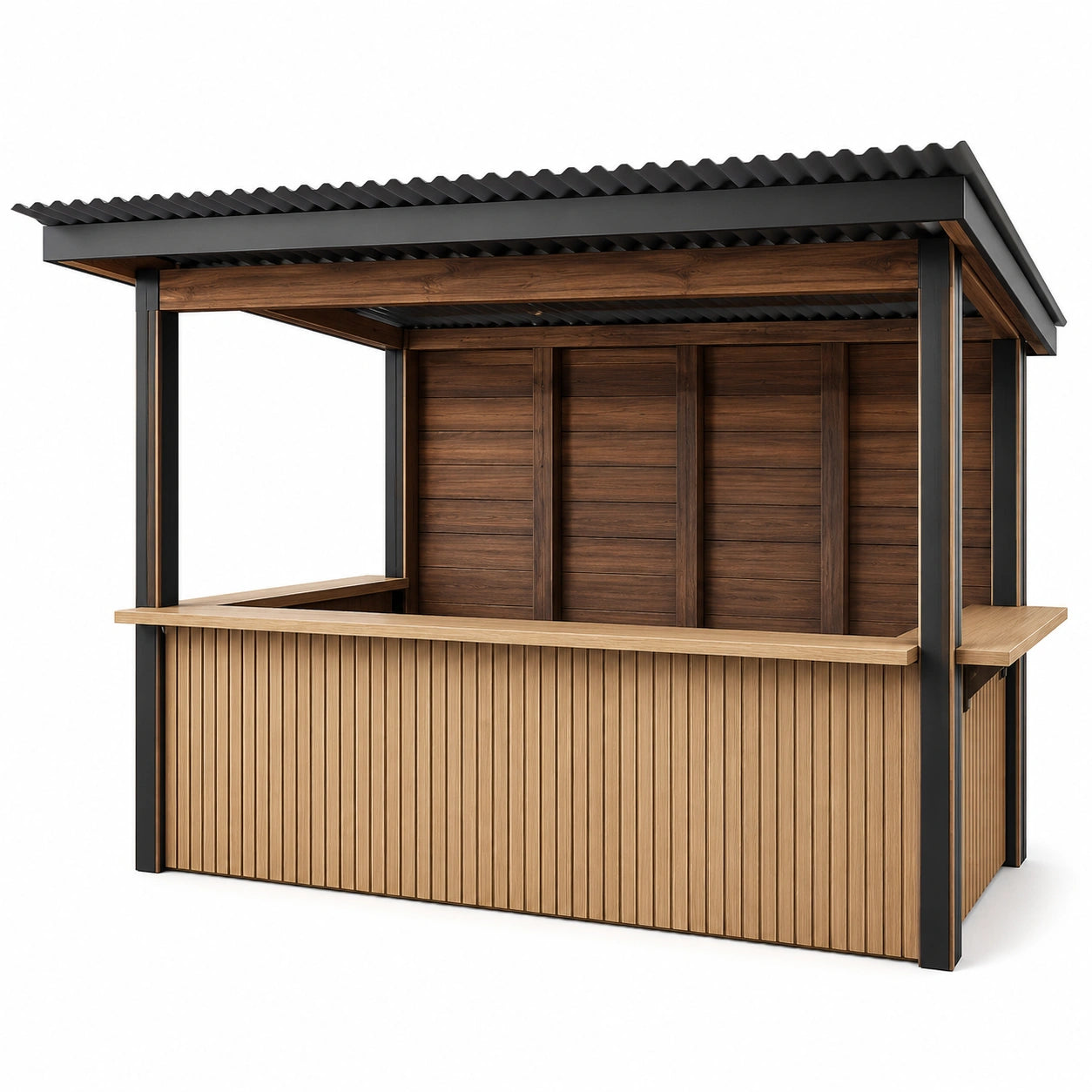 Quiosco de Acero y Madera de Acacia para Exterior