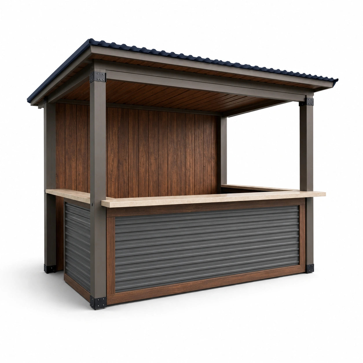 Quiosco de Madera y Metal para Exterior 300x200x250 cm