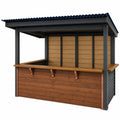 Barra Exterior de Madera y Metal con Techo