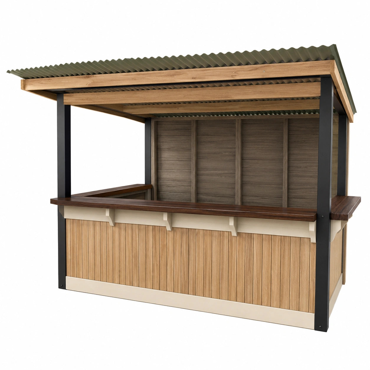 Barra de Madera y Metal para Exterior